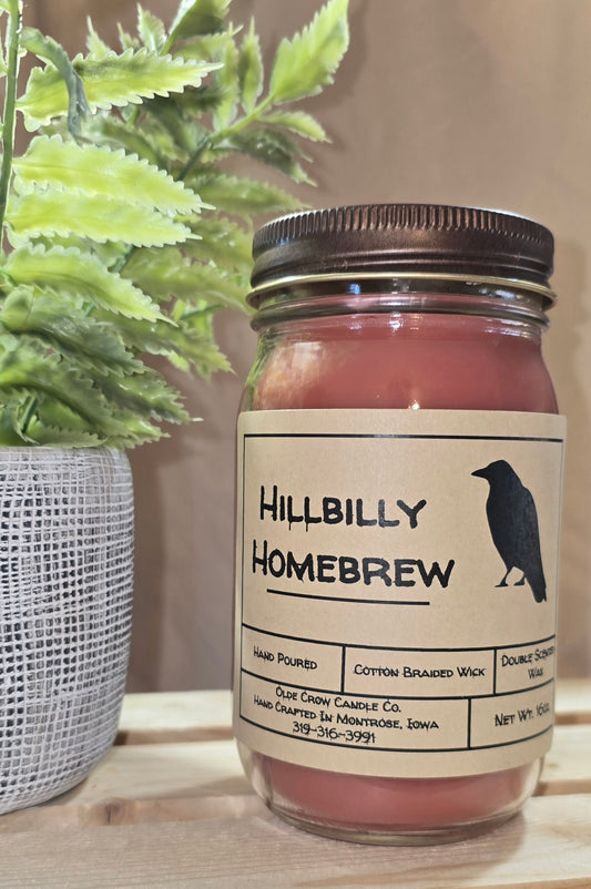16oz Hillbilly Homebrew candle
